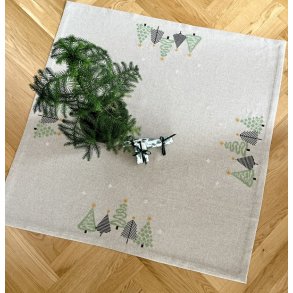 billede juledug med grnne trer