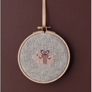 billede julebroderi med julegris