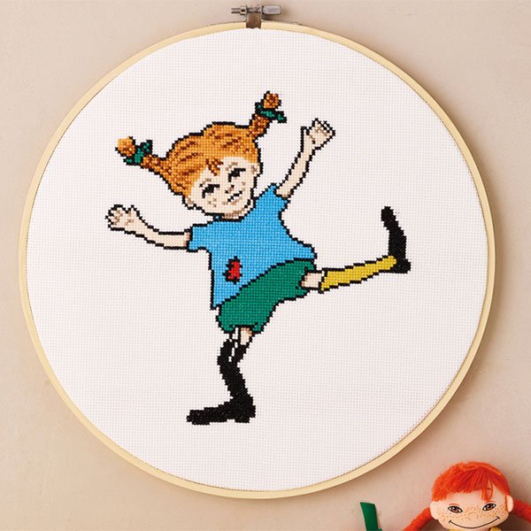 Pippi Langstrømpe - ophæng med broderi