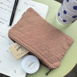 Tool purse, praline seersucker 