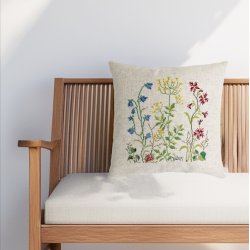 Gr�ftekantsblomster - pude med broderi