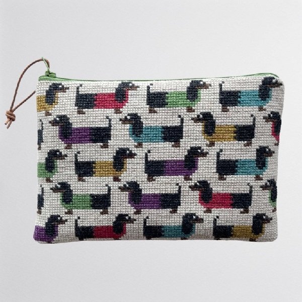 Rde hunde - clutch med broderi