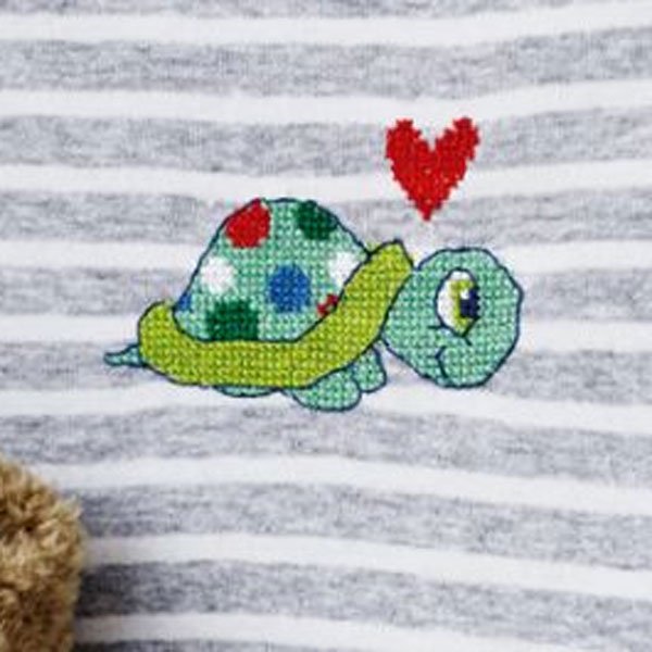Skildpadde - broderi p vandoplselig stramaj