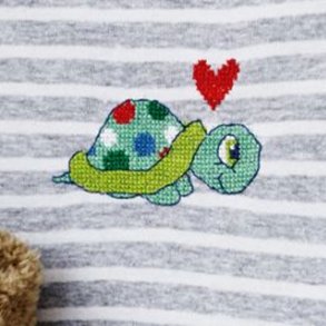 Skildpadde - broderi p vandoplselig stramaj