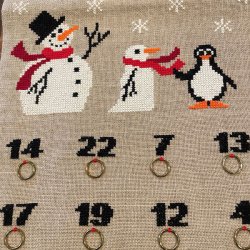 Snemnd og pingviner - julekalender med broderi