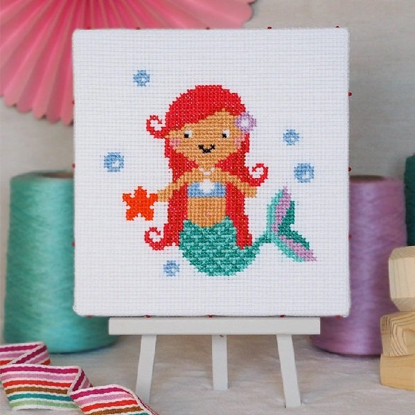 Havfrue - brnebroderi