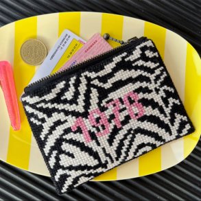 Statement pung, pink - pung med broderi