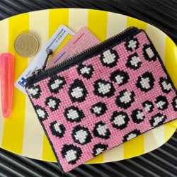 Statement pung, pink - pung med broderi