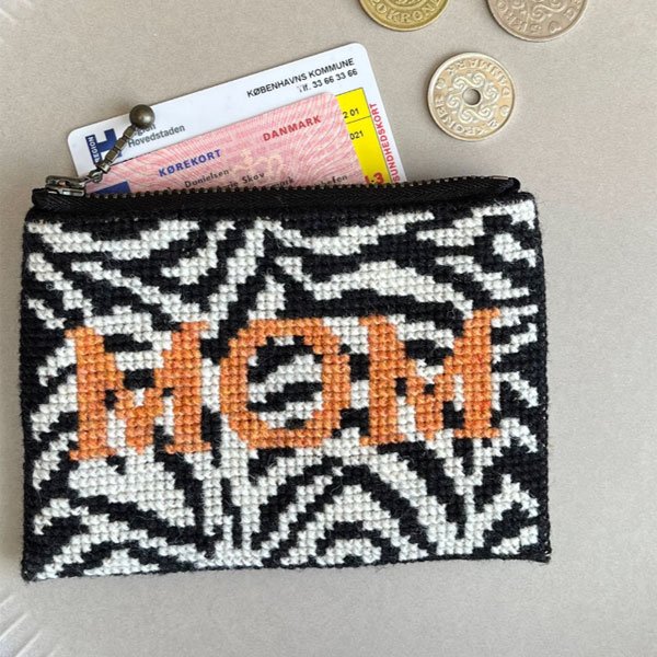 Statement pung, orange - pung med broderi