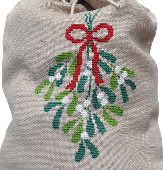 Mistelten julesk med broderi