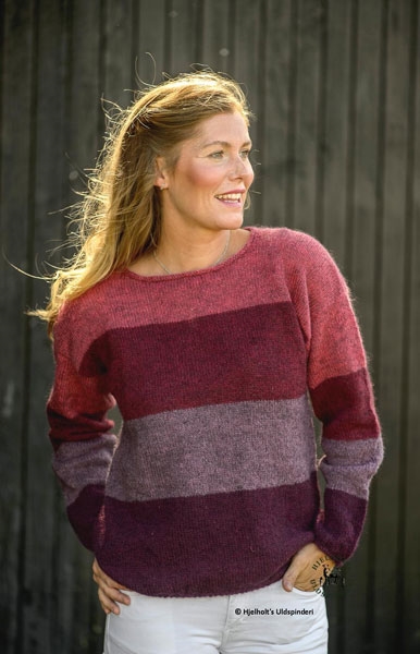 Absolut Trænge ind når som helst Rødstribet sweater - strik i Dansk Pelsuld - INGRIDMARIE