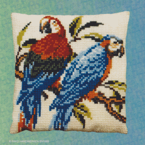 billede stramajpude Papeg�jer�je