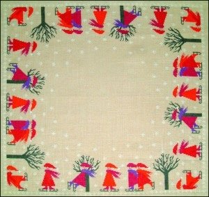 Skjtenisser - juledug med broderi