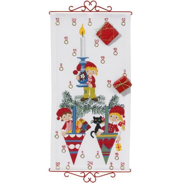 Nisser i hopla - julekalender med broderi