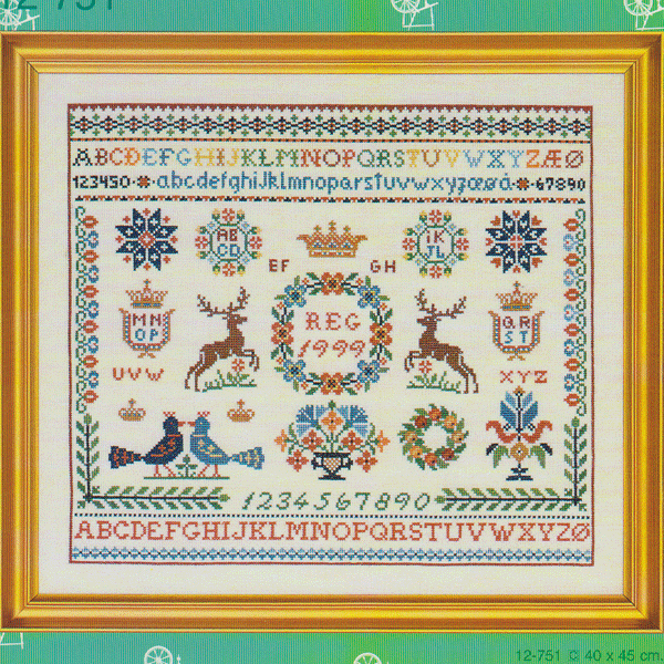 Navneklud med hjorte - oph�ng med broderi