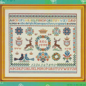 Navneklud med hjorte - oph�ng med broderi