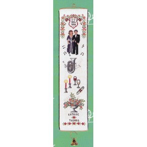 S�lvbryllup - klokkestreng med broderi