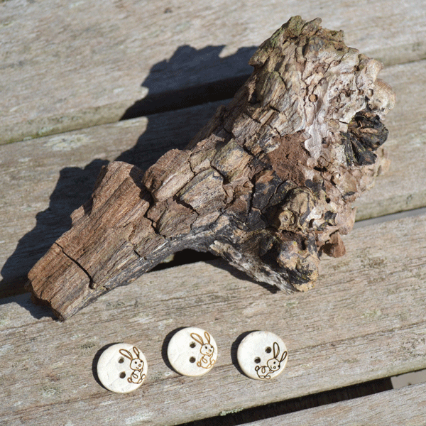 Kaninknap - lys kokosknap 