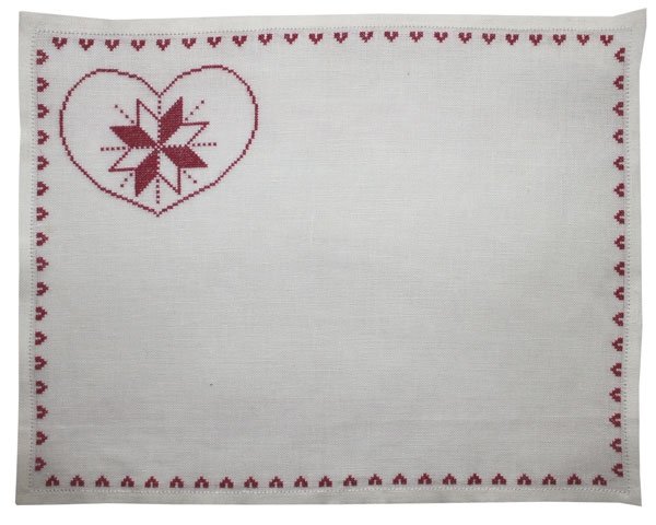 Julestjerne - dkkeserviet med julebroderi