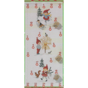 Nisser med dyr - julekalender med broderi
