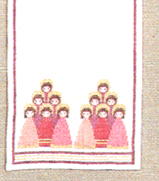 Englekor  r�d - julel�ber med broderi