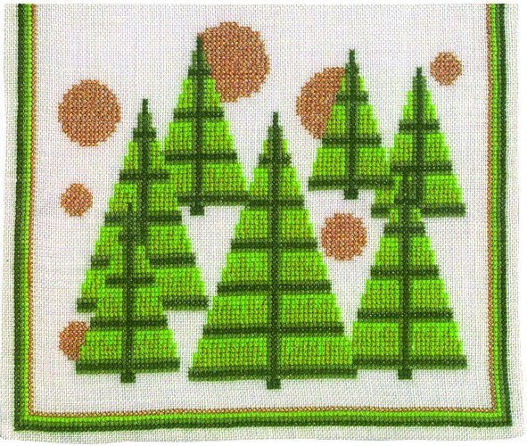 "Grantrer" - julelber med broderi