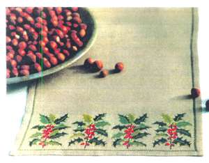 Kristtorn - julelber med broderi