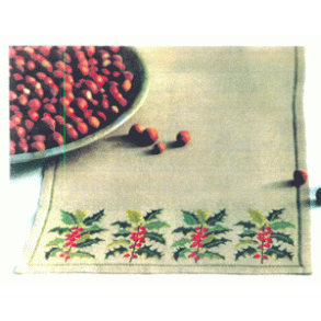 billede julelber med broderi Kristtorn