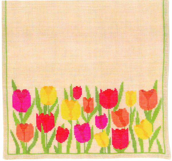 Kulrte Tulipaner - lber med broderi