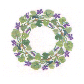 Marts Viol - mellemlgsserviet med broderi