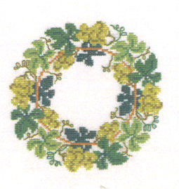 Vinranke - mellemlgsserviet med broderi