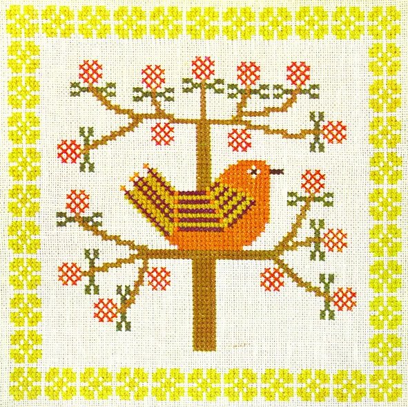 Fugl i tr - mellemlgsserviet