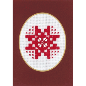 Stjerne - julekort med hardangerbroderi