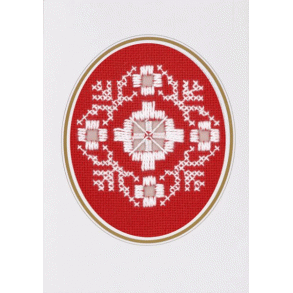 Blomst - julekort med hardangerbroderi