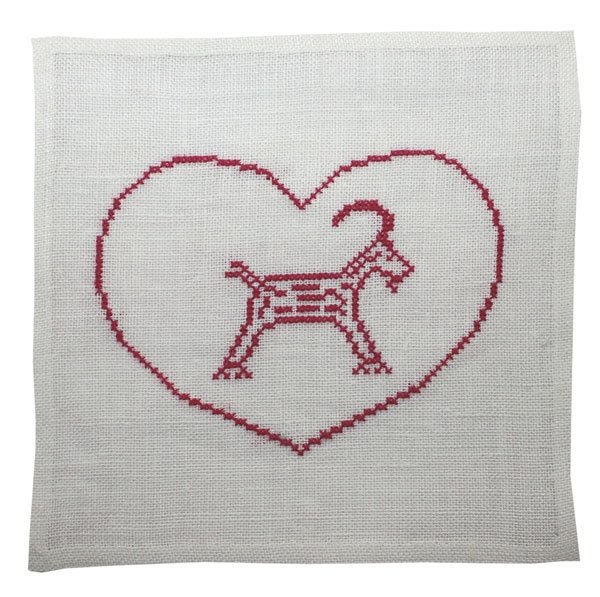 Julebuk - mellemlgsserviet med broderi