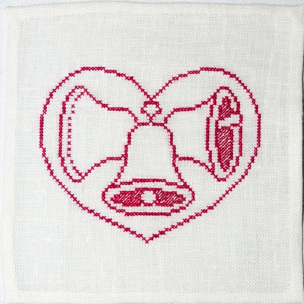 Juleklokker - mellemlgsserviet med julebroderi