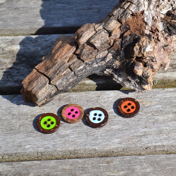 Kokosknap - lille knap i sde farver