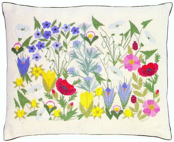 rets Flora - pude med broderi