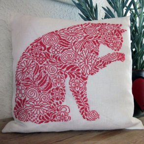 billede puden Mnsterkat fra Haandarbejdets Fremme