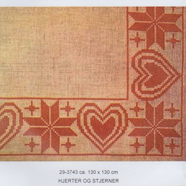 "Hjerter og Stjerner" - juletrstppe med broderi