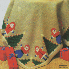 Julefest - juletrstppe med broderi