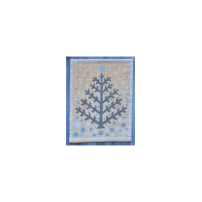 Juletr, bl - ophng med broderi