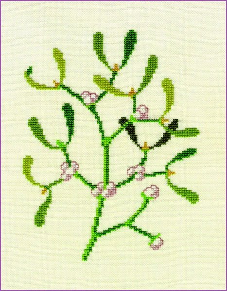 Mistelten - ophæng med broderi