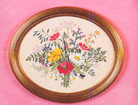 Dronningens buket - oph�ng med broderi