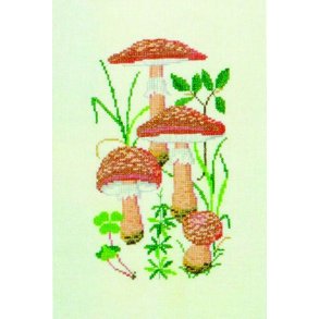 Rdmende Fluesvamp - ophng med broderi