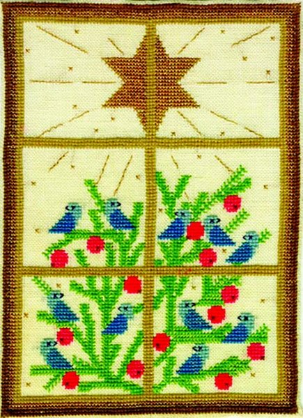 Julebusk - juleophng med broderi