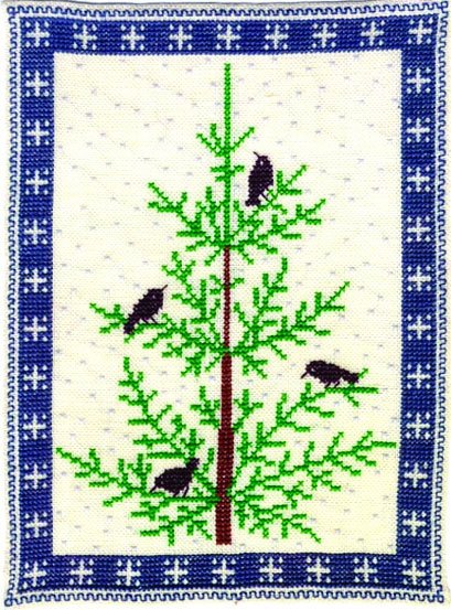 "Julesne" - ophng med broderi