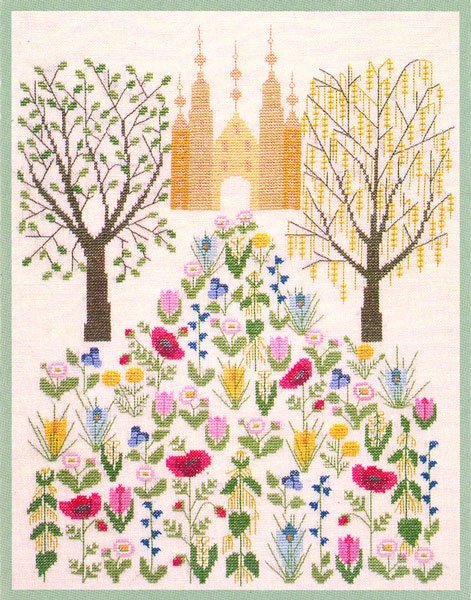 Lille Ida's Blomster - ophæng med broderi