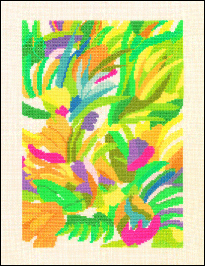 Gul flora - ophng med broderi