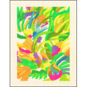 Gul flora - ophng med broderi